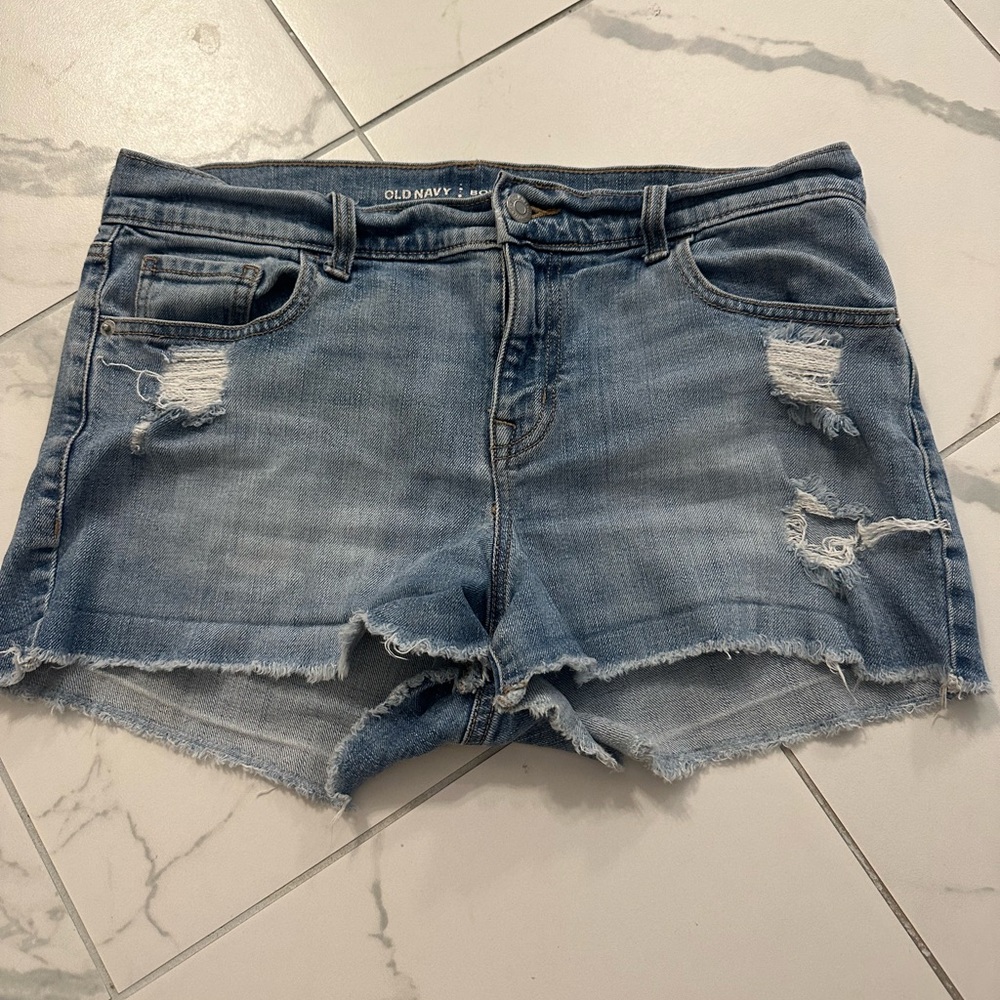 Old Navy Light Blue Ripped Denim Shorts